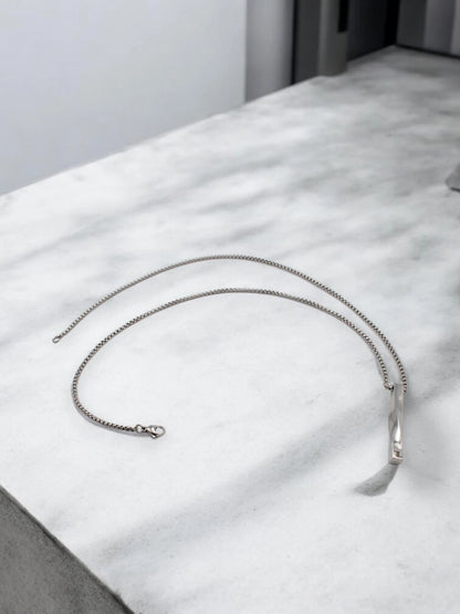 Silber Herren Edelstahl Halskette 55cm