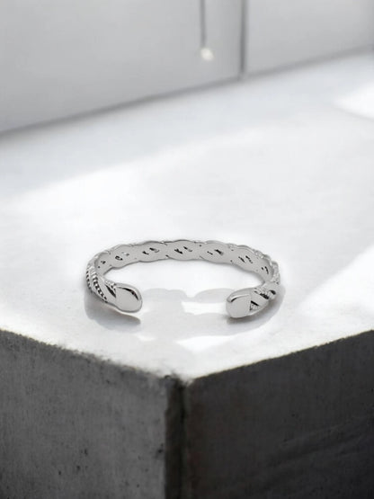 Silber Herren Edelstahl Armreif – verstellbar und minimalistisch